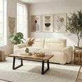 Three-seater sofabed Harmonious pakoworld boucle beige 223.5x92x81cm