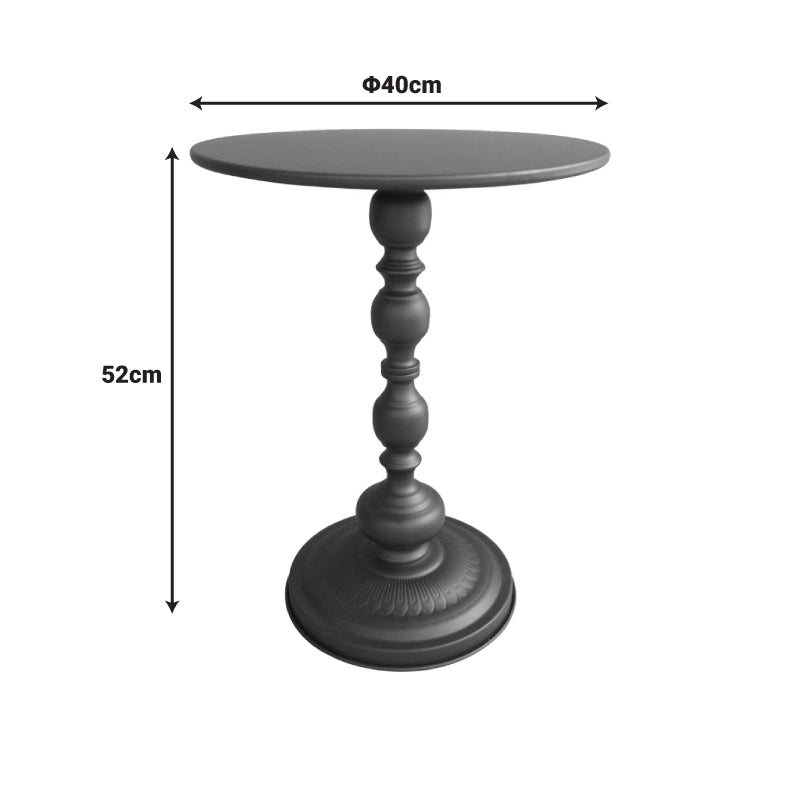 Anesor pakoworld metal side table in black shade D40x52cm