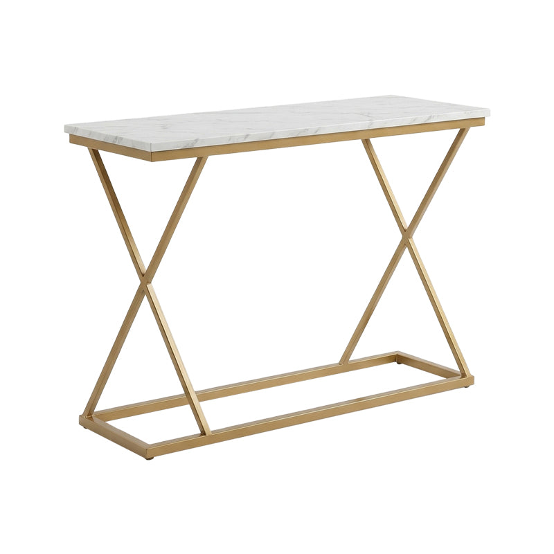 Glimmer pakoworld console table marble white with golden metal 100x30x80cm