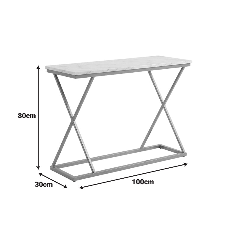 Glimmer pakoworld console table marble white with golden metal 100x30x80cm