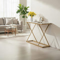 Glimmer pakoworld console table marble white with golden metal 100x30x80cm