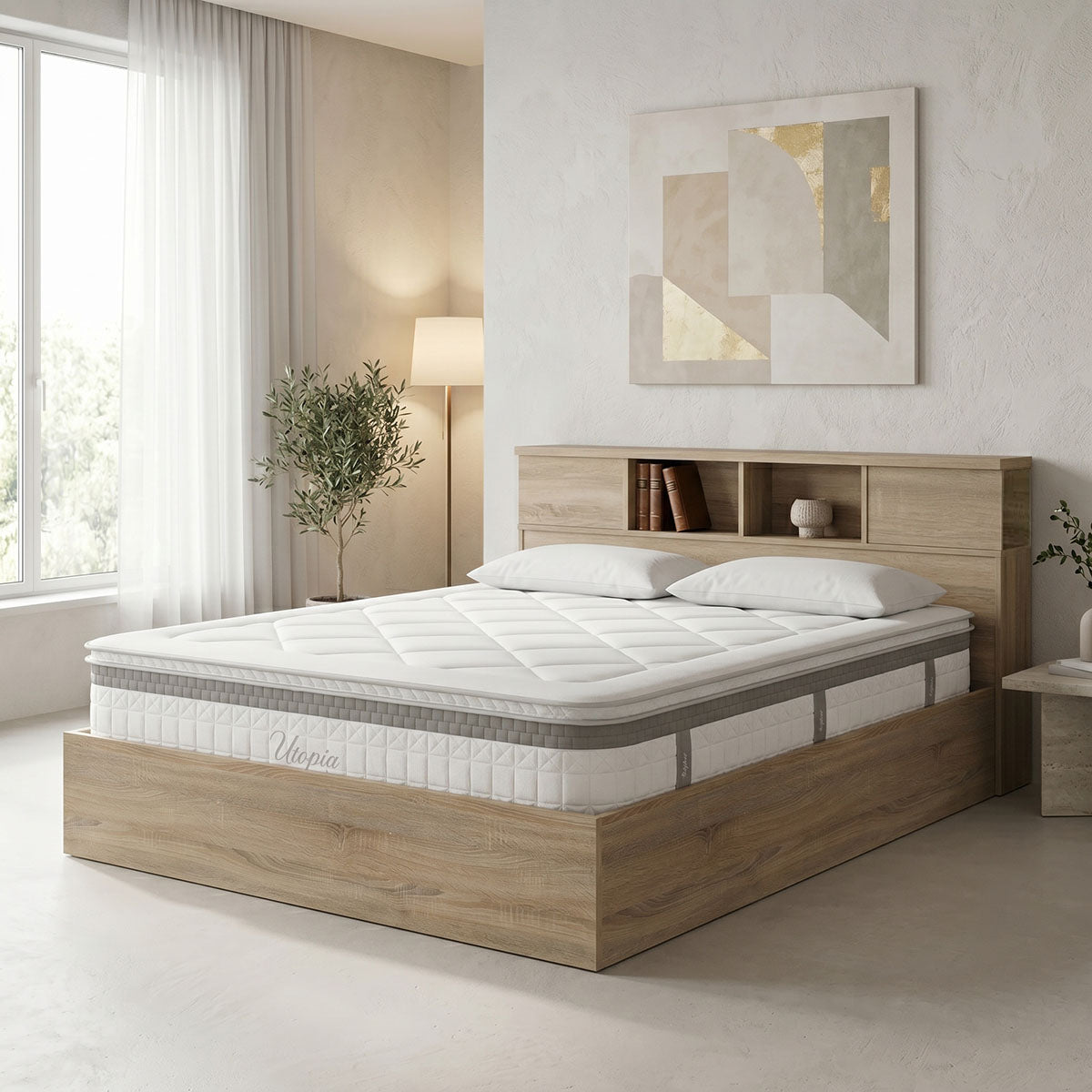 Bed with mattress Olympus Utopia pakoworld sonoma 160x200cm