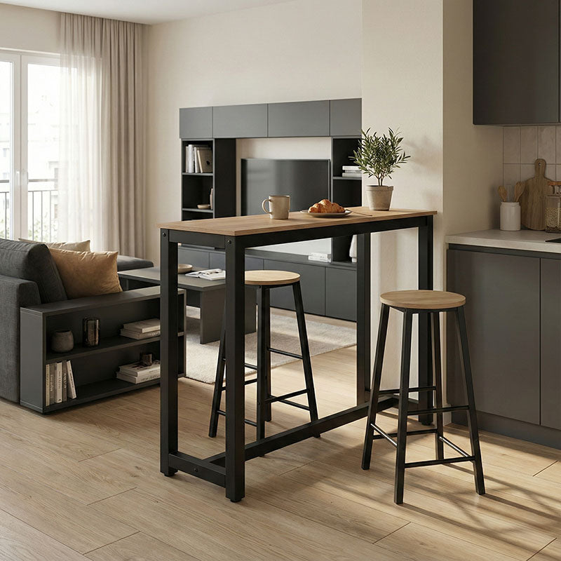 Set table bar Marle pakoworld sonoma-black leg 120x40x100cm