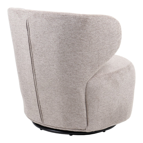 Armchair Marelia pakoworld rotating beige color fabric 73x76x76cm