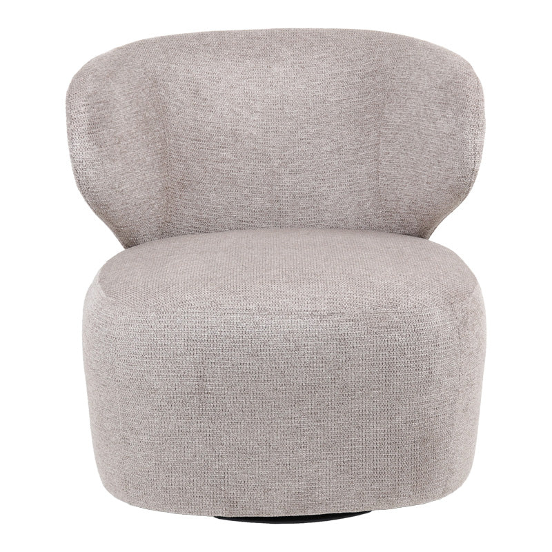 Armchair Marelia pakoworld rotating beige color fabric 73x76x76cm