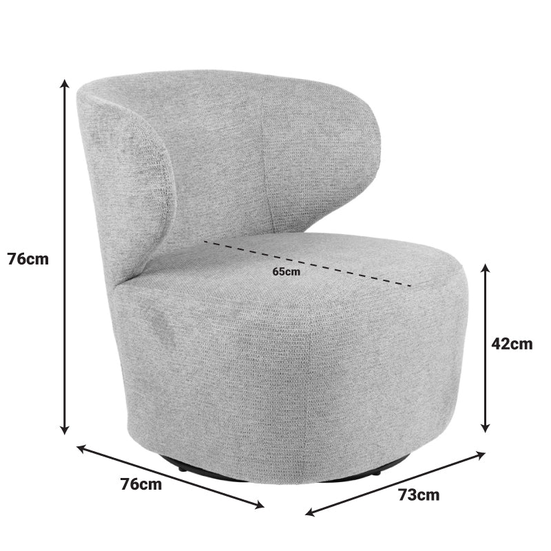 Armchair Marelia pakoworld rotating beige color fabric 73x76x76cm