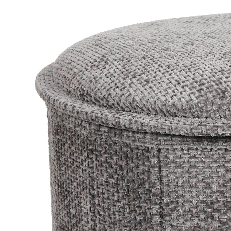 Stool-trunk Trebia pakoworld grey fabric 76x38x38cm