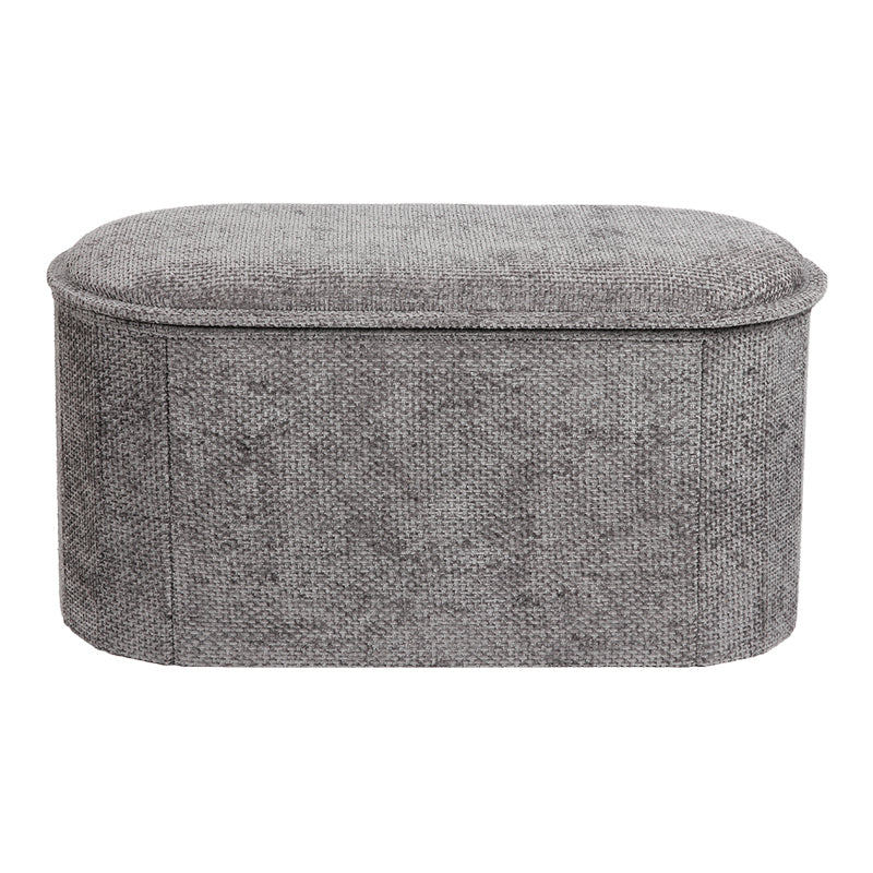 Stool-trunk Trebia pakoworld grey fabric 76x38x38cm
