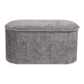 Stool-trunk Trebia pakoworld grey fabric 76x38x38cm