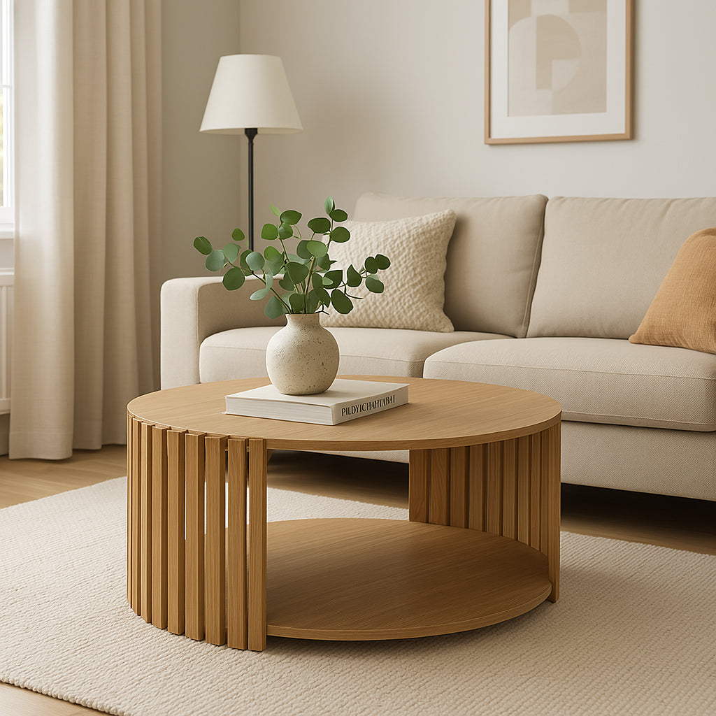 Coffee table Heavenly pakoworld MDF natural D83x38cm