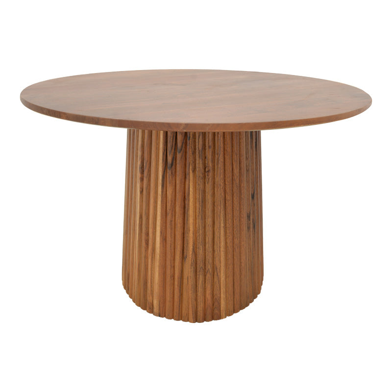 Tully table pakoworld solid acacia wood in walnut shade D120x75cm