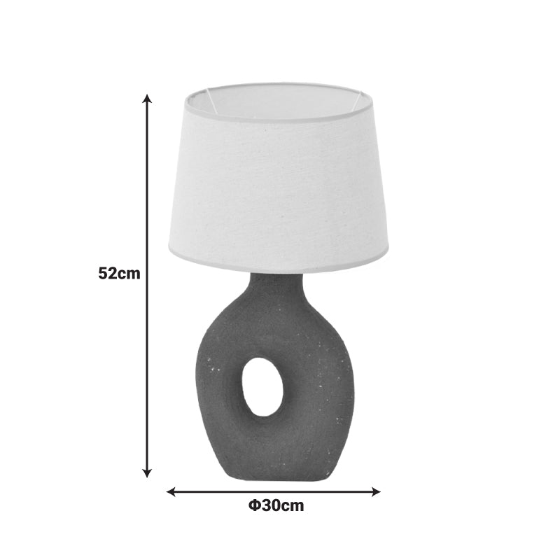 Ovola Inart E27 ceramic table lamp in beige shade D30x52cm