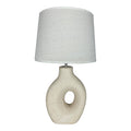 Ovola Inart E27 ceramic table lamp in beige shade D30x52cm