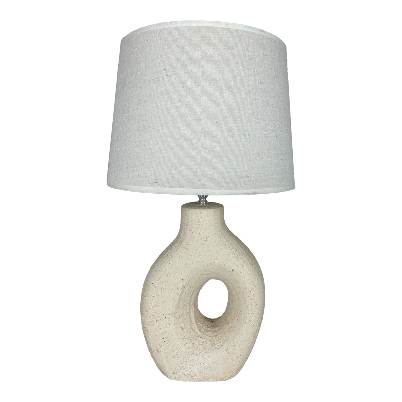 Ovola Inart E27 ceramic table lamp in beige shade D30x52cm
