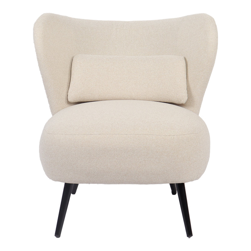 Armchair Nagreta pakoworld beige fabric and metal legs in black color 77x73x74cm