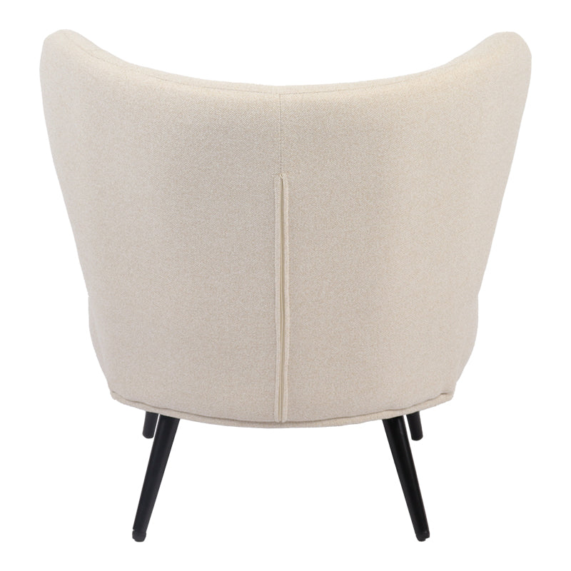 Armchair Nagreta pakoworld beige fabric and metal legs in black color 77x73x74cm