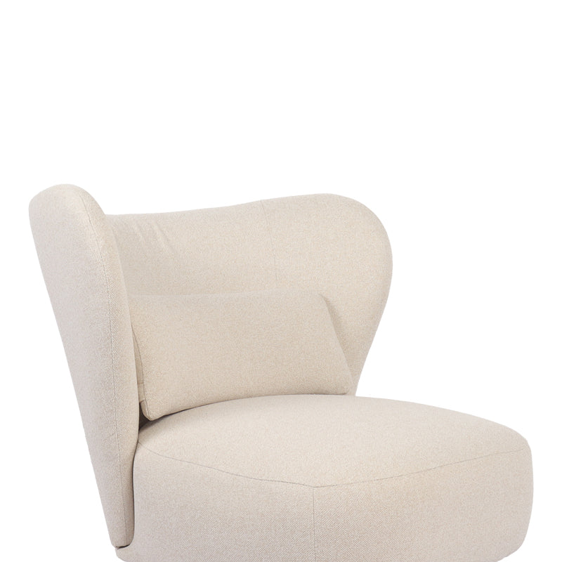 Armchair Nagreta pakoworld beige fabric and metal legs in black color 77x73x74cm