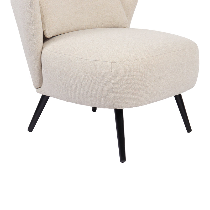 Armchair Nagreta pakoworld beige fabric and metal legs in black color 77x73x74cm