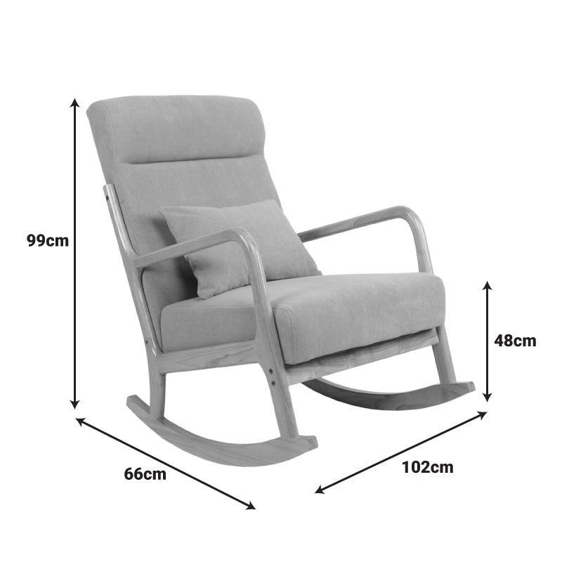 Rotating armchair Edeldy pakoworld grey-beige fabric and legs in natural color 102x66x99cm