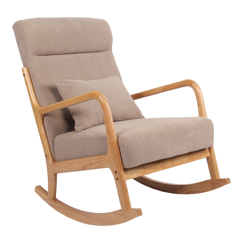 Rotating armchair Edeldy pakoworld grey-beige fabric and legs in natural color 102x66x99cm
