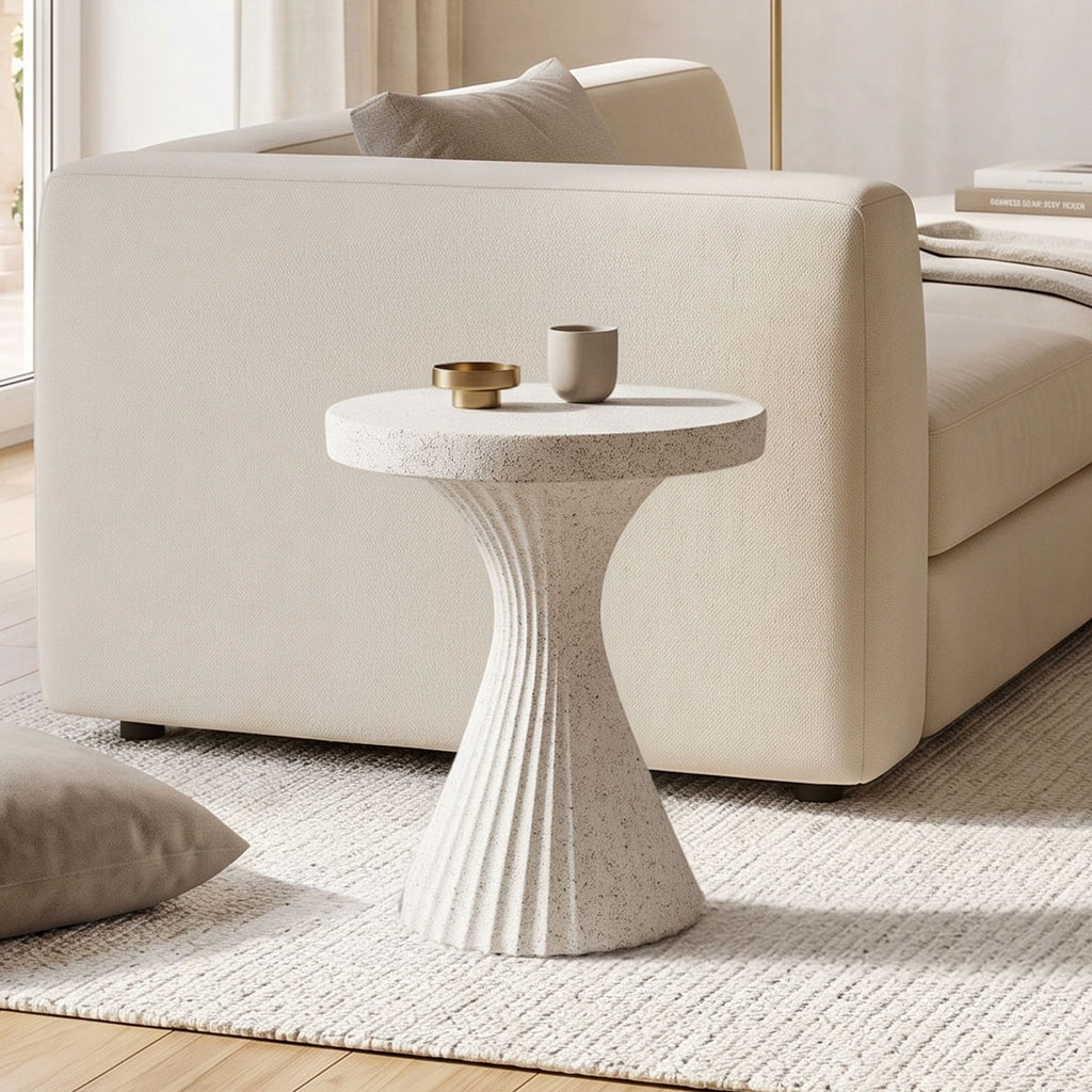 Side table Nome pakoworld white MGO D38x46.5cm