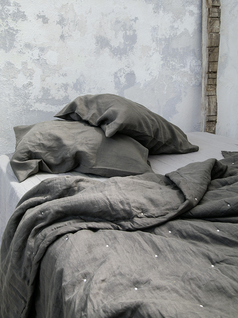 Κουβερλί Γίγας Linen - Dark Gray