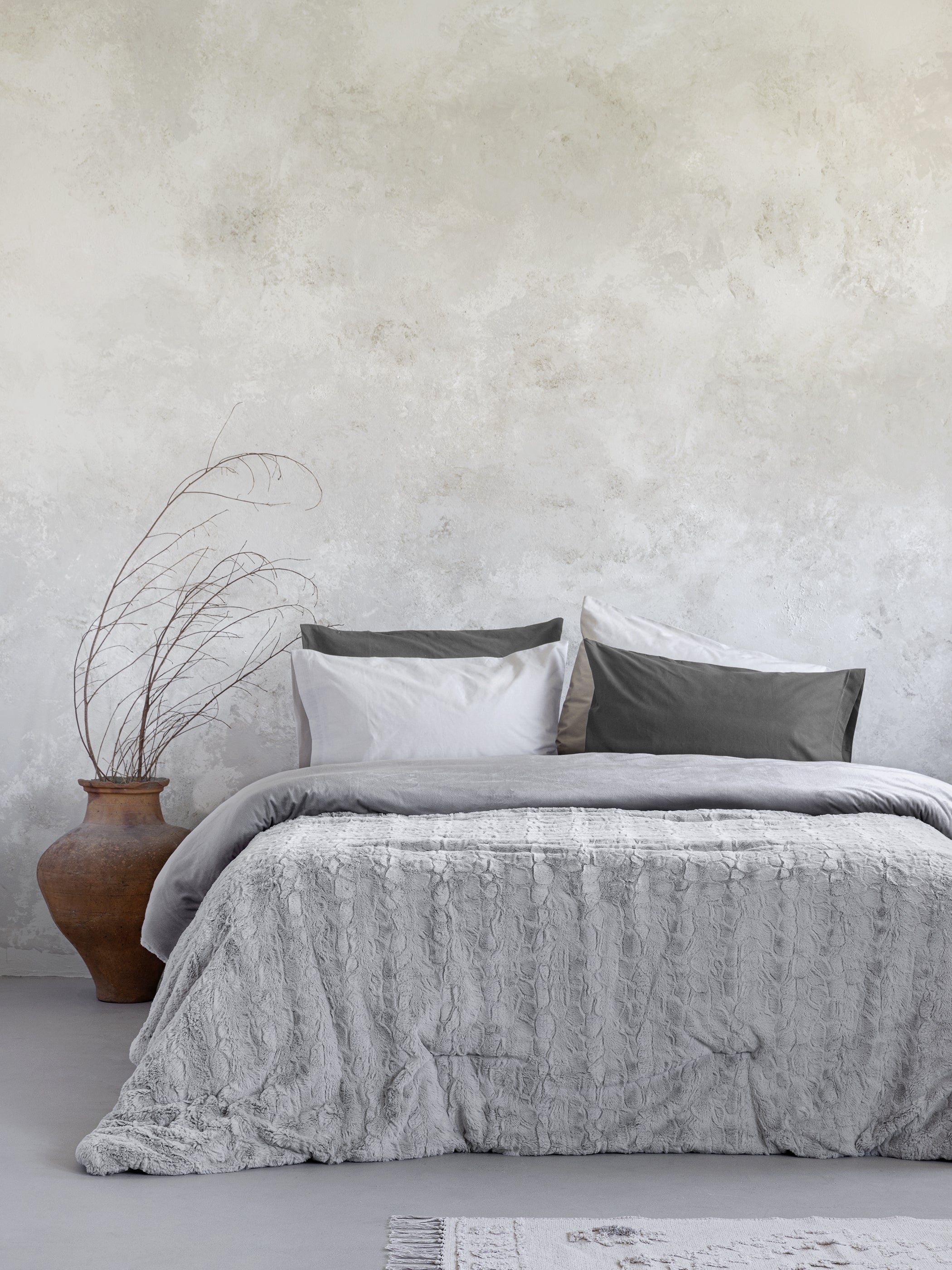 Κουβέρτα/Πάπλωμα Υπέρδιπλο 220x240 - Velure Light Gray