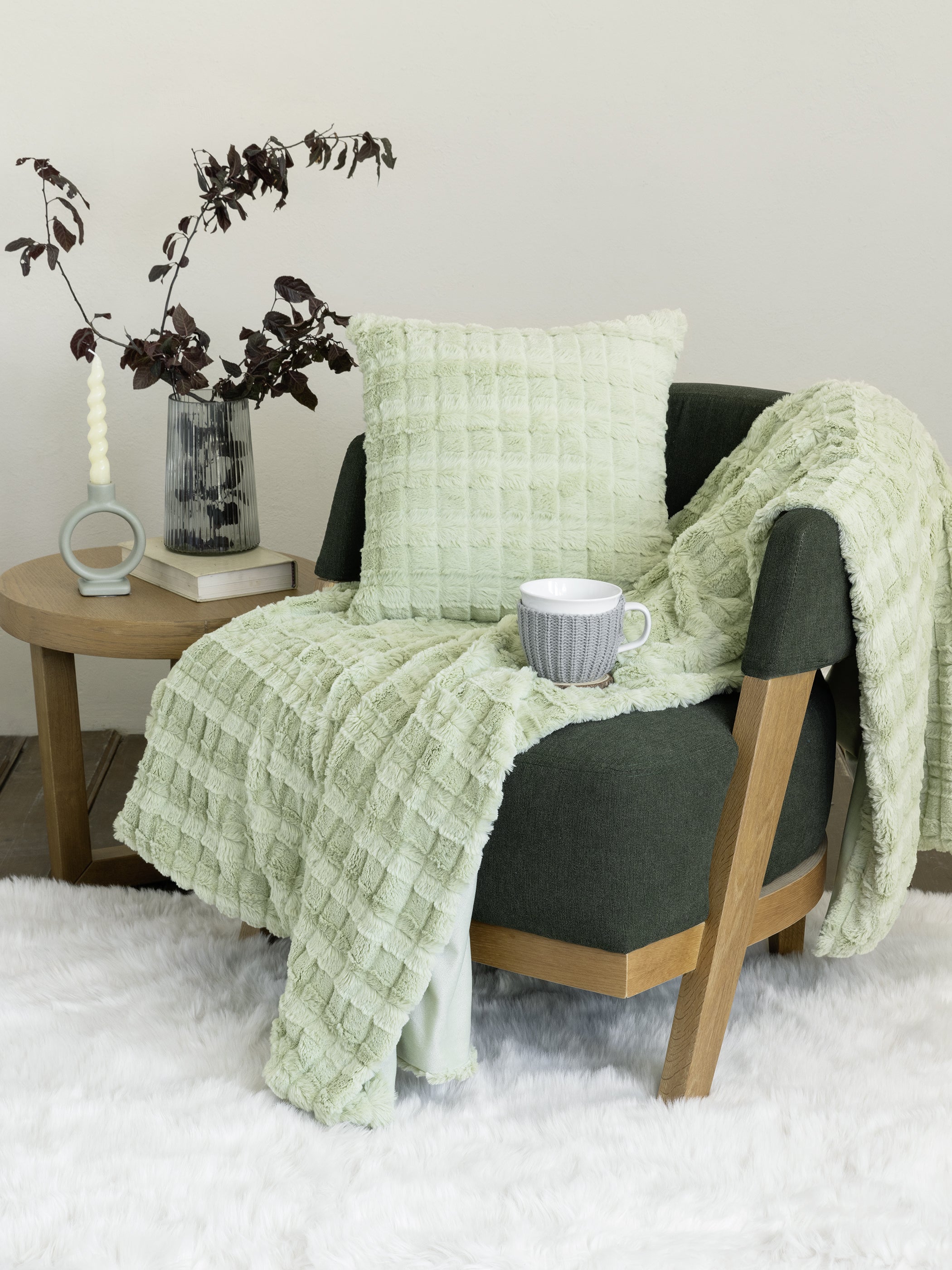 Κουβέρτα καναπέ 130x170 - Weave Mint