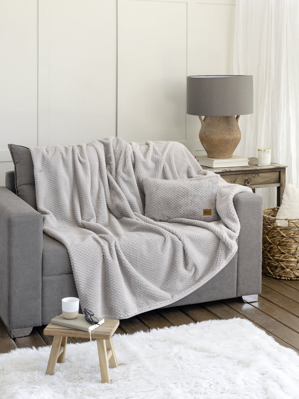 Ριχτάρι Αντιολισθητικό 180x300 - Snuggle Light Gray