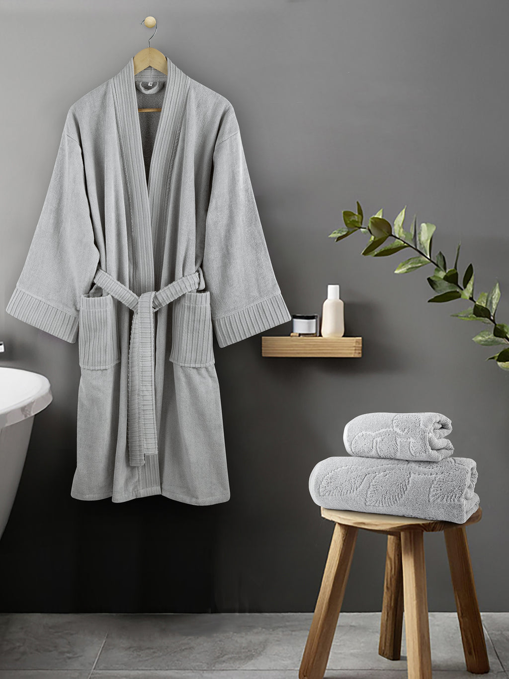 Μπουρνούζι Kimono - Medium - Velvet Gray