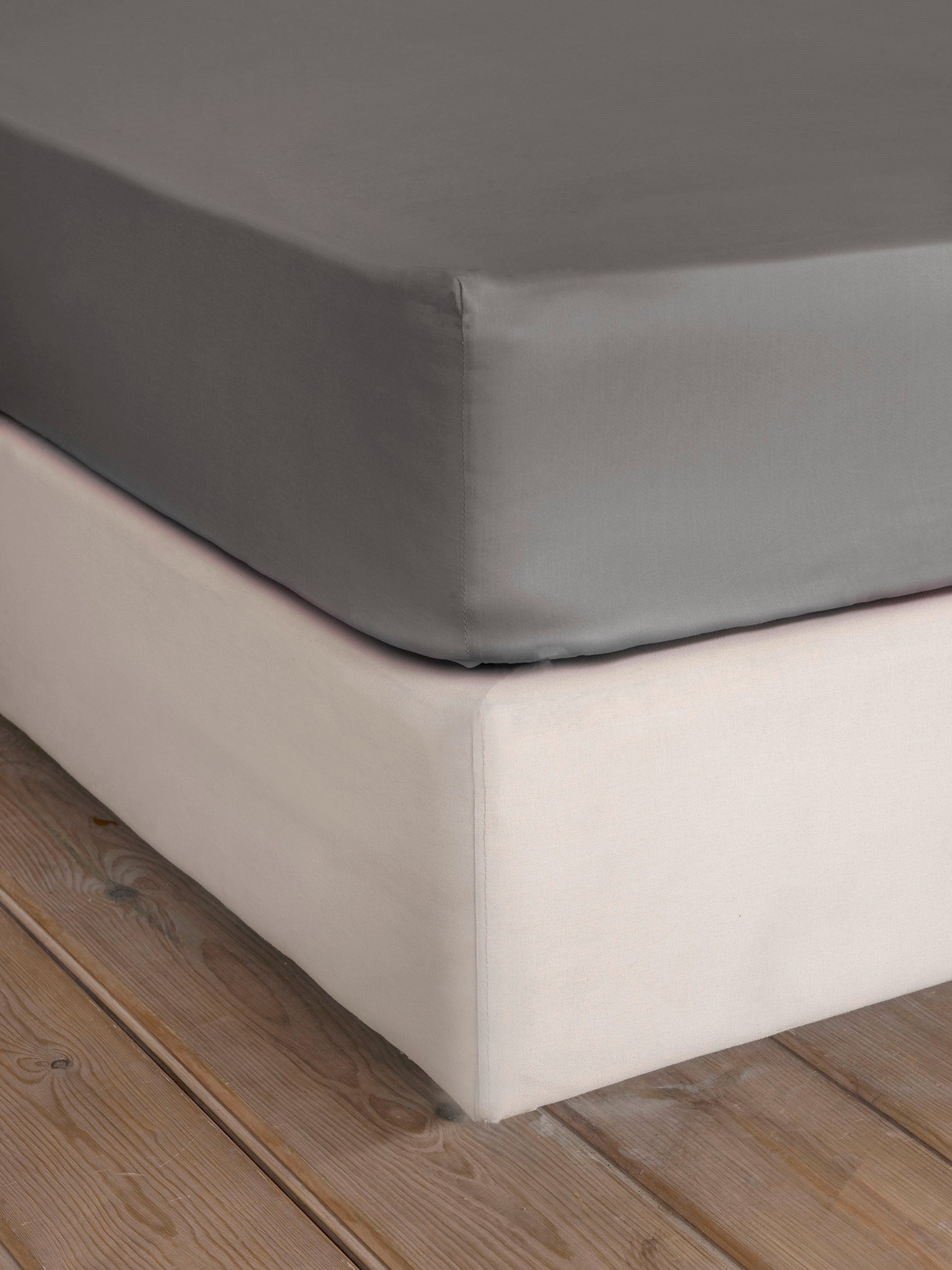 Σεντόνι Υπέρδιπλο με Λάστιχο Superior Satin - Shadow Gray