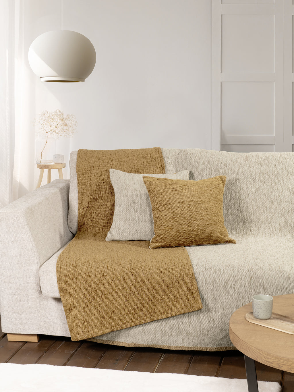 Ριχτάρι διπλής όψης 180x240 - Caldo Beige/Gold