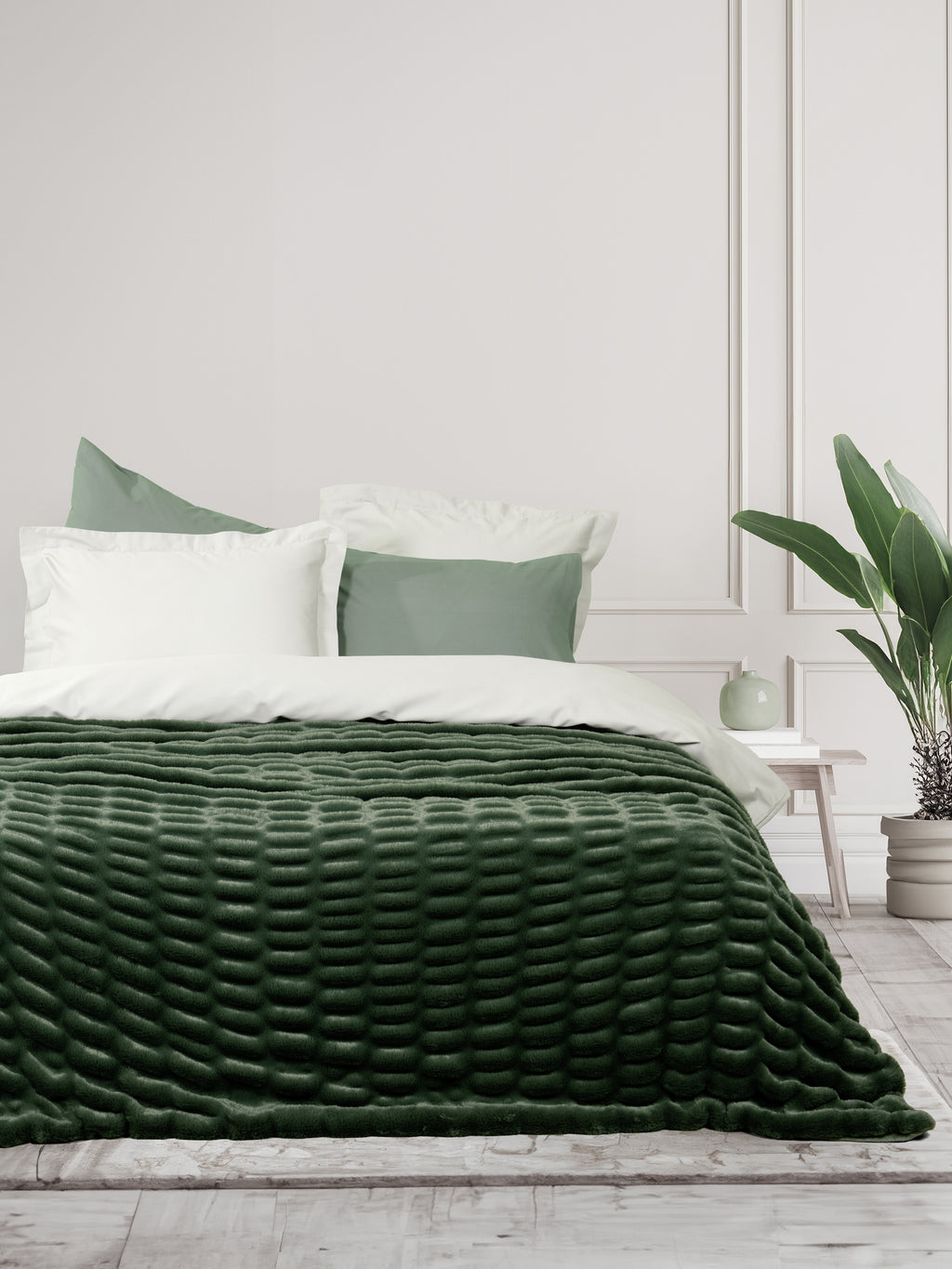 Κουβέρτα Υπέρδιπλη 220x240 - Mossy Dark Green
