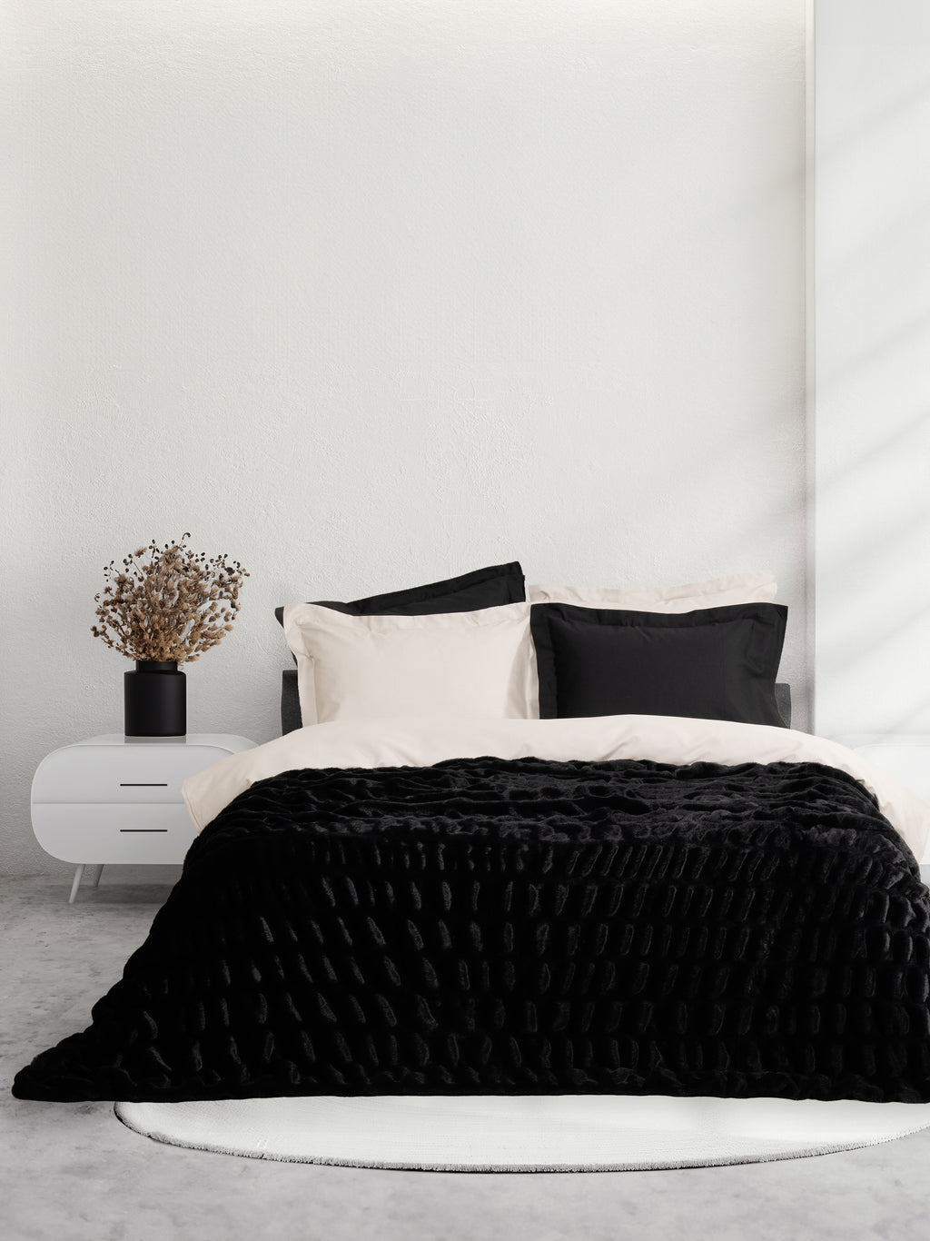 Κουβέρτα Υπέρδιπλη 220x240 - Mossy Black