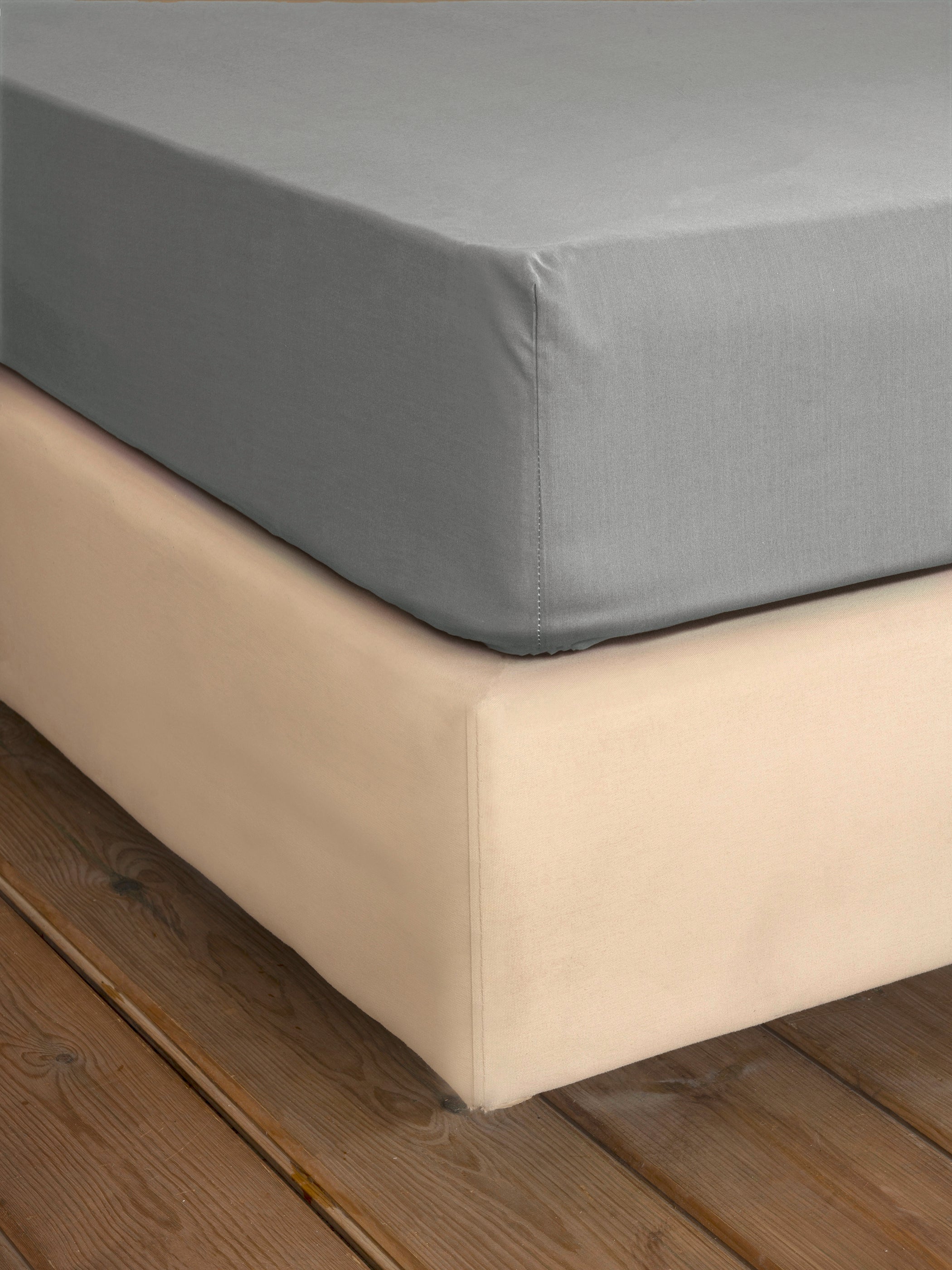 Σεντόνι Διπλό με Λάστιχο Unicolors - Medium Gray