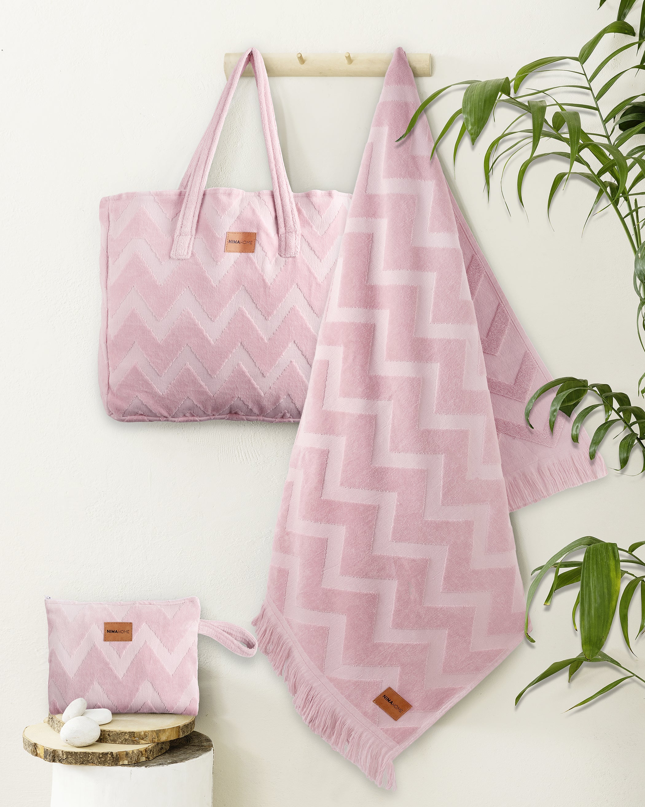 Πετσέτα Θαλάσσης 90x160 - Vida Pink Jacquard