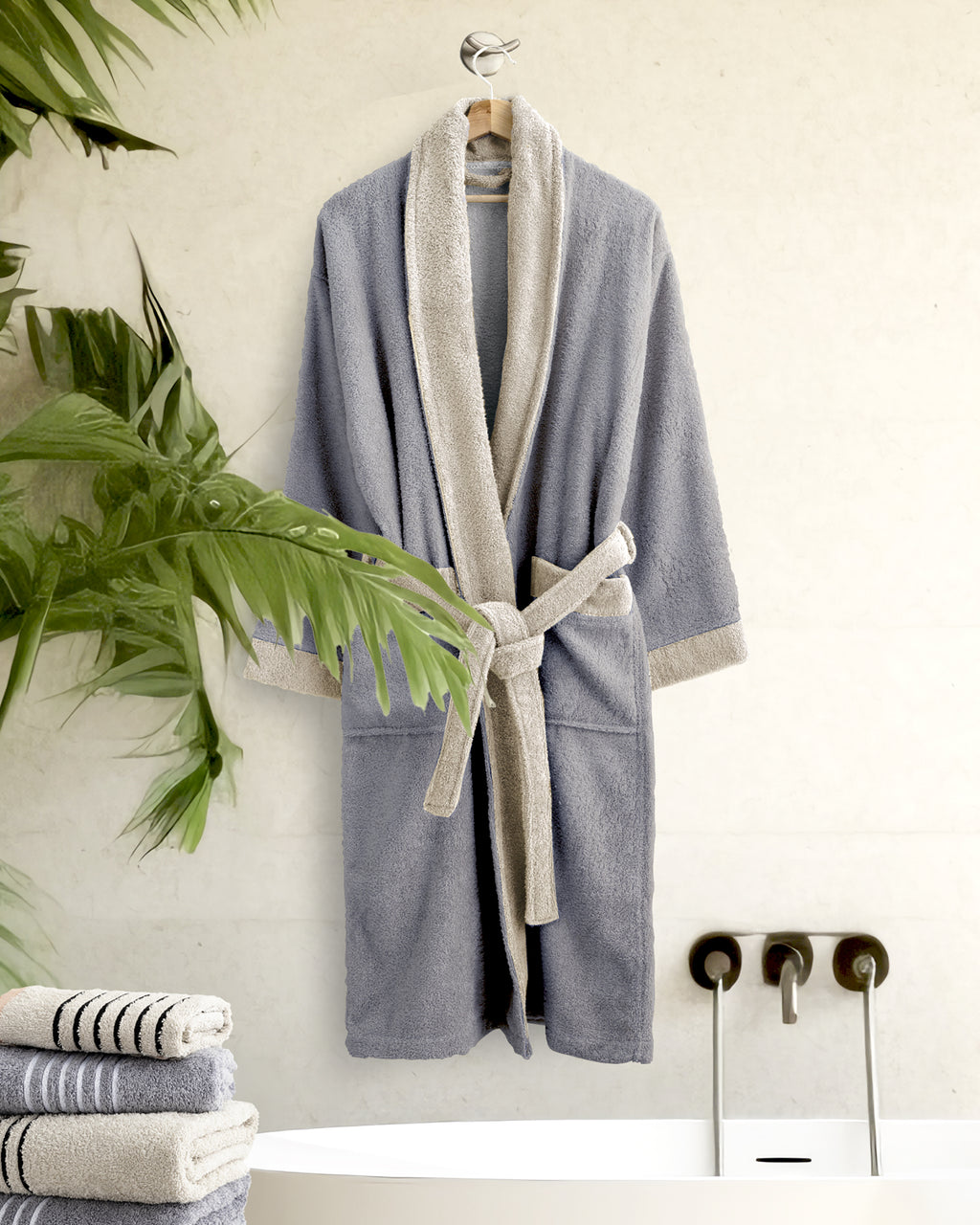 Μπουρνούζι Ease - Extra Large - Gray / Sand Beige
