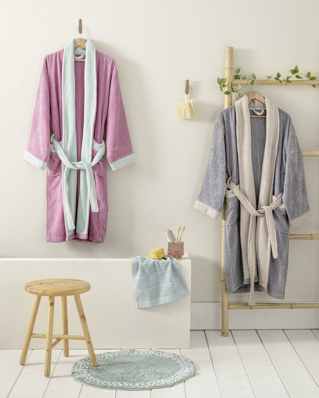Μπουρνούζι Ease - Extra Large - Gray / Sand Beige