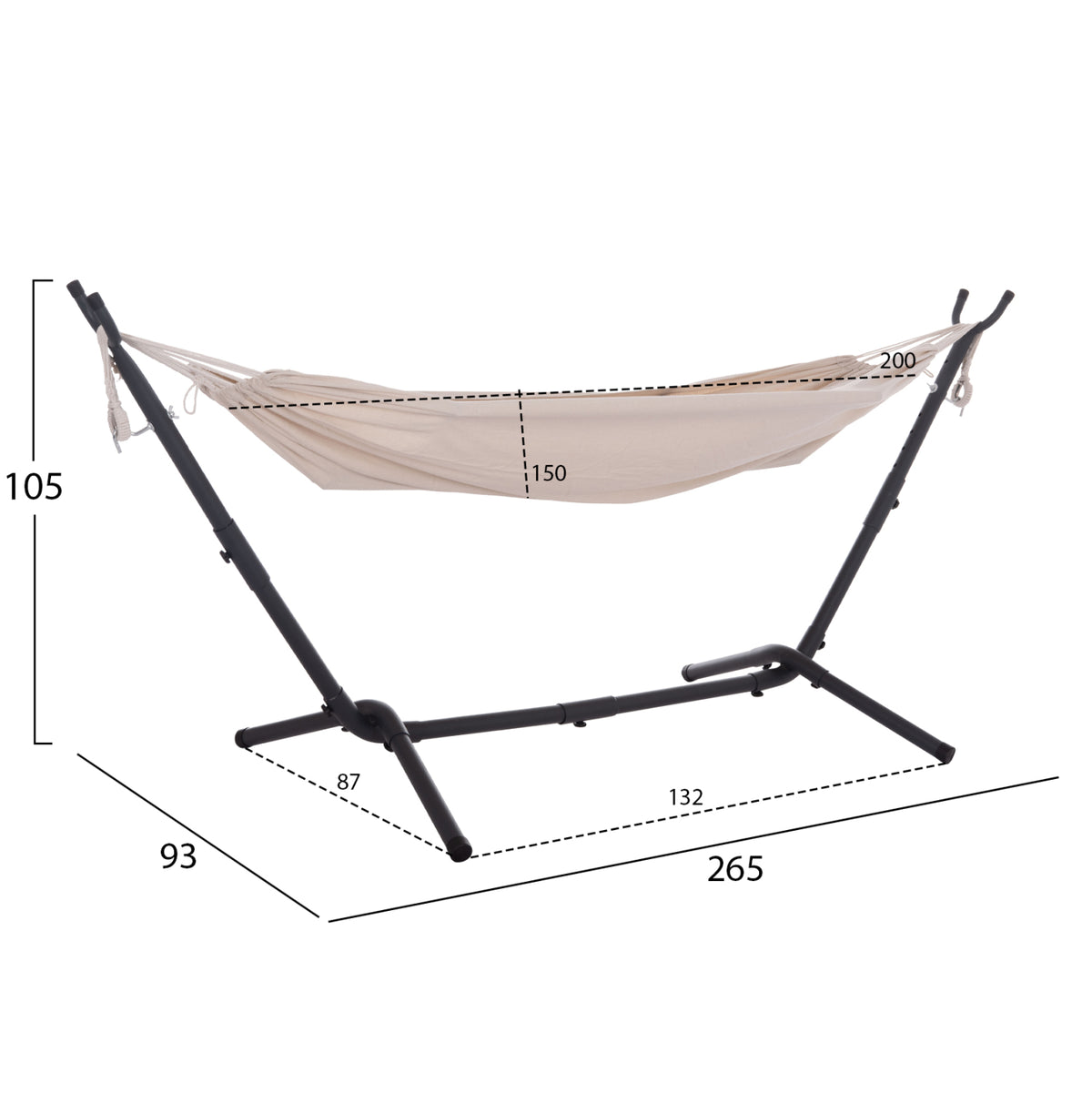 ΑΙΩΡΑ CRAVE HM6304.02 ΑΝΘΡΑΚΙ ΜΕΤΑΛΛΙΚΟΣ ΣΚΕΛΕΤΟΣ--ΜΠΕΖ ΥΦΑΣΜΑ 265x93x105Υεκ