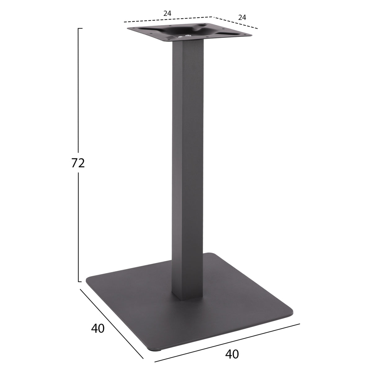 ΒΑΣΗ ΜΕΤΑΛΛΙΚΗ ΓΚΡΙ 40X40X72Υεκ. HM414.20
