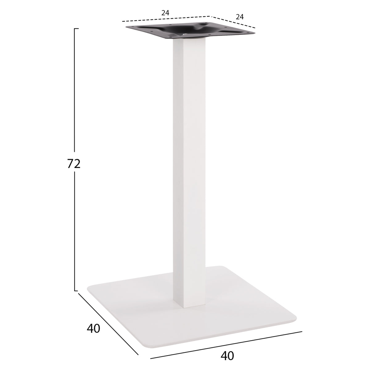 ΒΑΣΗ ΜΕΤΑΛΛΙΚΗ ΛΕΥΚΗ ΜΑΤ 40X40X72Υεκ. HM414.12