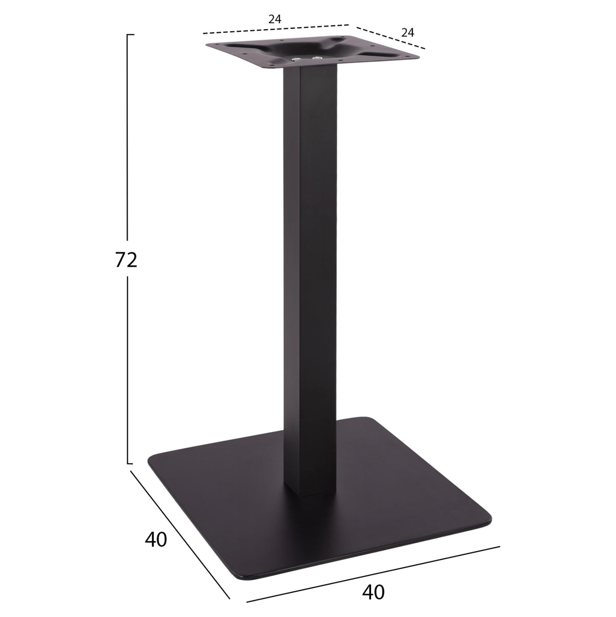 ΒΑΣΗ ΜΕΤΑΛΛΙΚΗ ΜΑΥΡΗ ΜΑΤ 40X40X72Υεκ. HM414.11