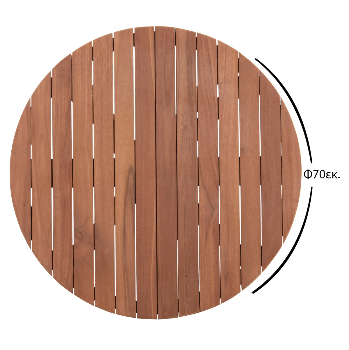ΕΠΙΦΑΝΕΙΑ ΤΡΑΠΕΖΙΟΥ ΣΤΡΟΓΓΥΛΗ HM18133 ΞΥΛΟ TEAK--ΦΥΣΙΚΟ Φ70x4(πάχος)εκ.