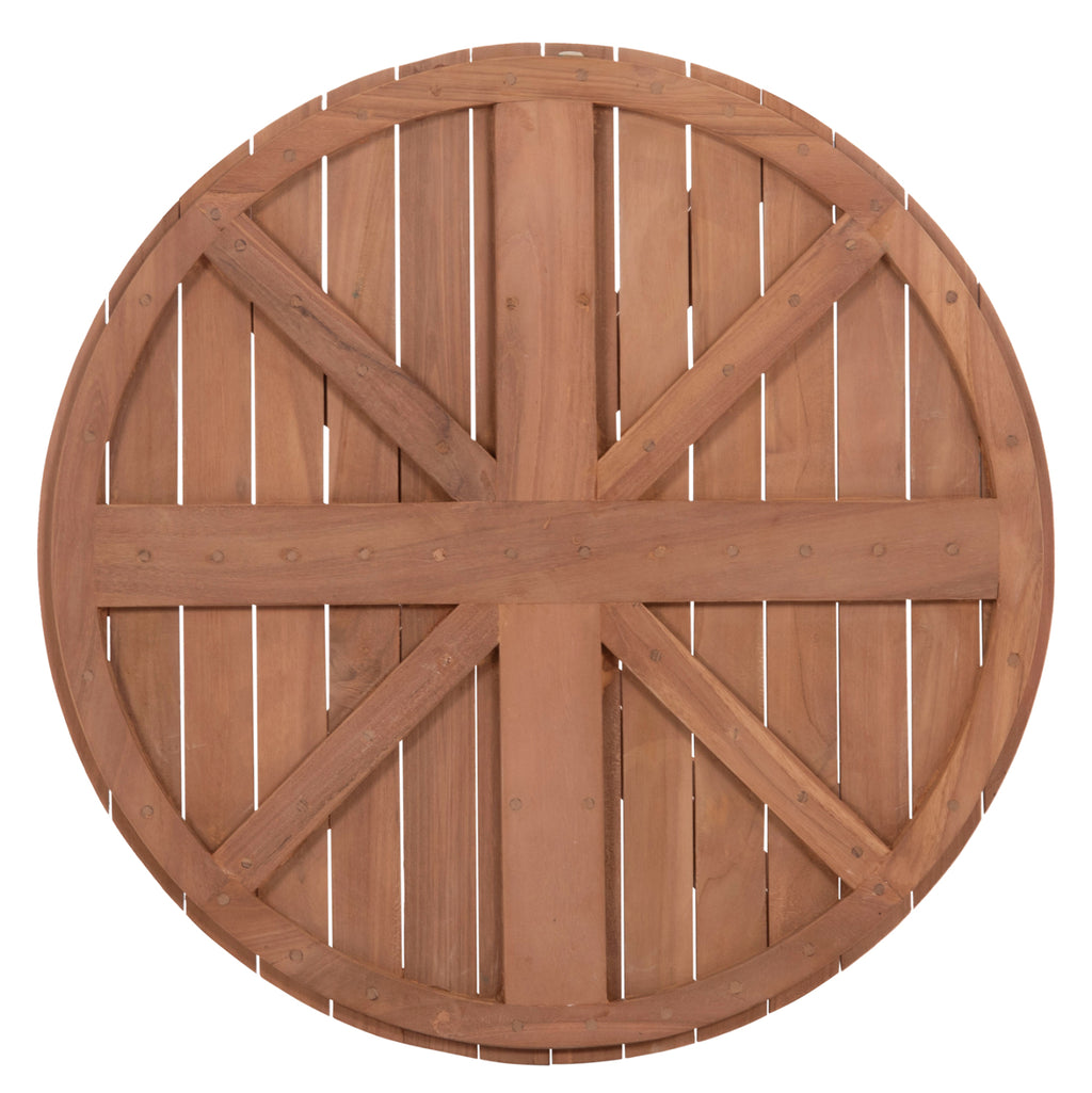 ΕΠΙΦΑΝΕΙΑ ΤΡΑΠΕΖΙΟΥ ΣΤΡΟΓΓΥΛΗ HM18133 ΞΥΛΟ TEAK--ΦΥΣΙΚΟ Φ70x4(πάχος)εκ.