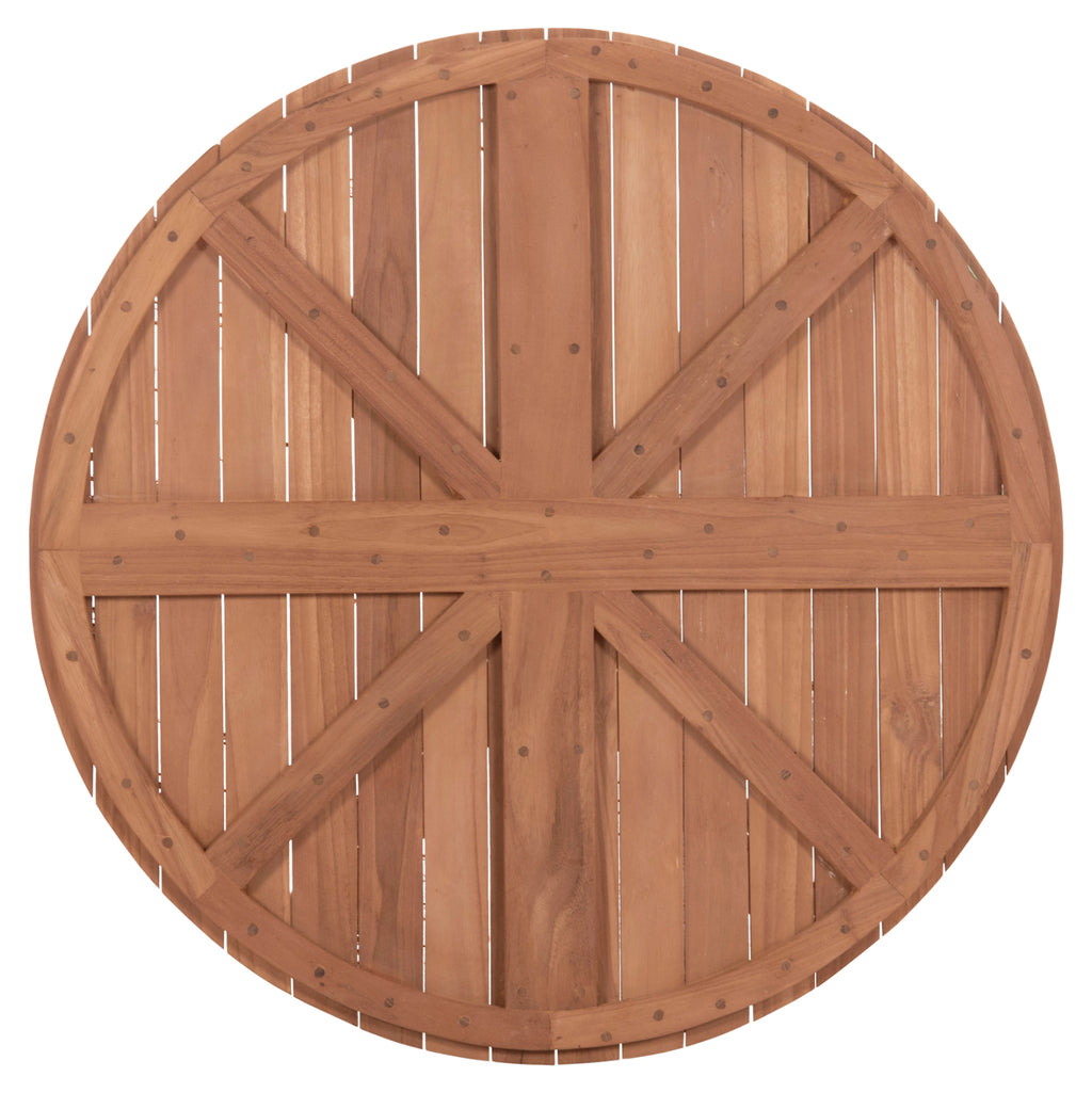 ΕΠΙΦΑΝΕΙΑ ΤΡΑΠΕΖΙΟΥ ΣΤΡΟΓΓΥΛΗ HM18134 ΞΥΛΟ TEAK--ΦΥΣΙΚΟ Φ80x4(πάχος)εκ.