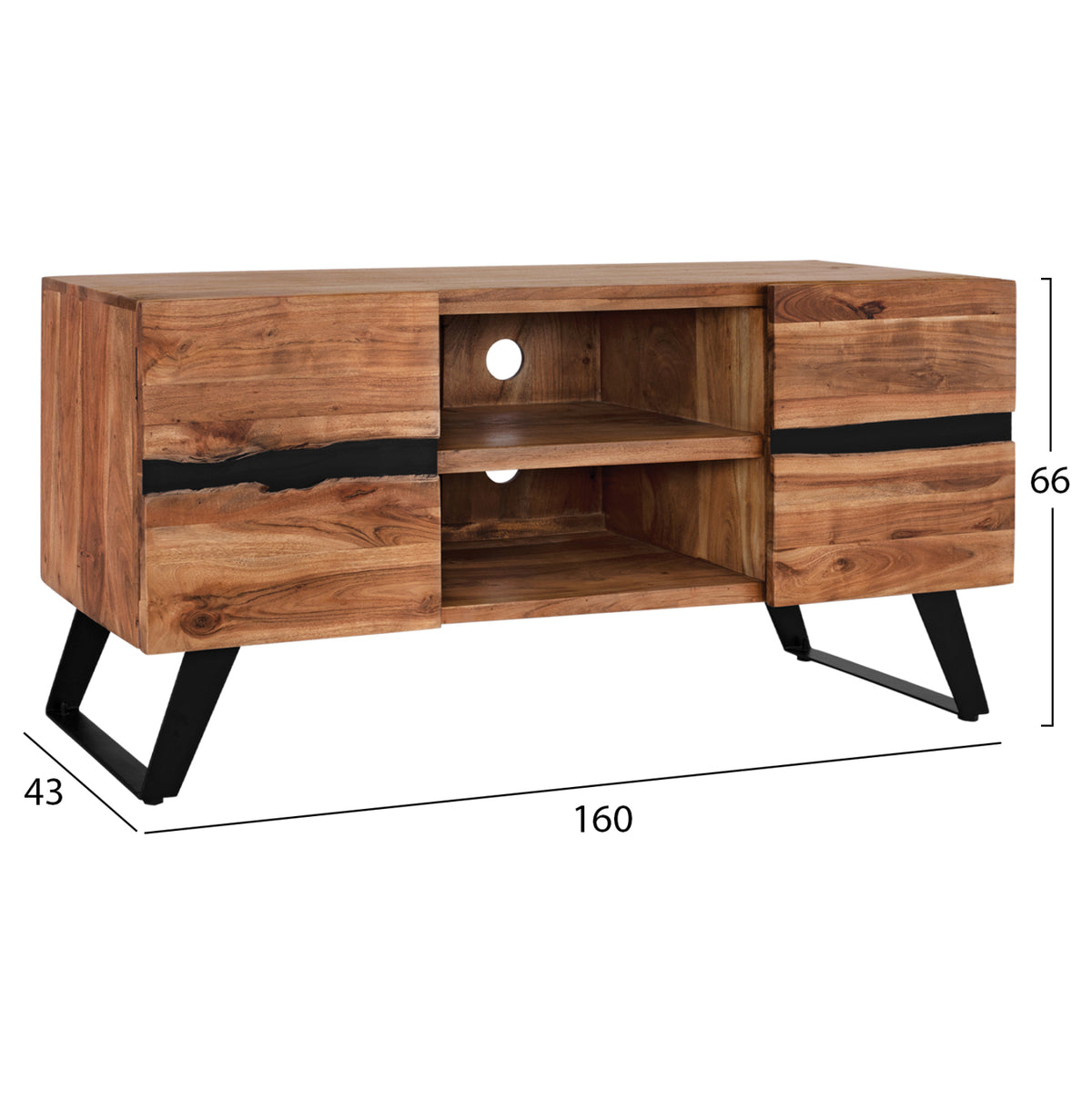 ΕΠΙΠΛΟ TV ALICIA ΜΑΣΙΦ ΞΥΛΟ ΑΚΑΚΙΑΣ ΦΥΣΙΚΟ HM8174.11 160x43x66Y εκ.