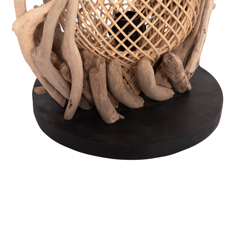 ΕΠΙΤΡΑΠΕΖΙΟ ΔΙΑΚΟΣΜΗΤΙΚΟ ΦΩΤΙΣΤΙΚΟ ASHIN HM4438 DRIFTWOOD--RATTAN 30x30x49Υεκ.