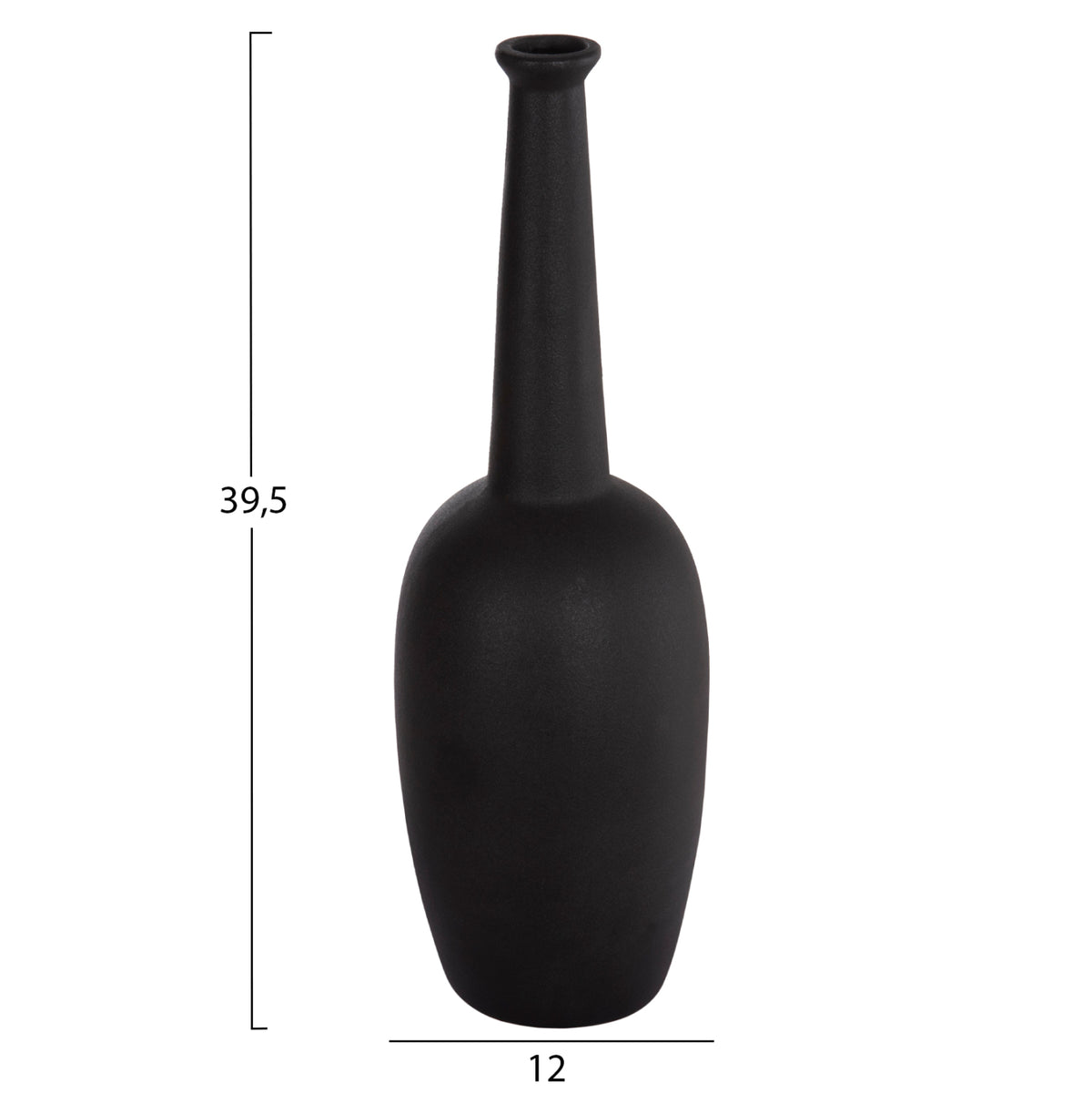 ΕΠΙΤΡΑΠΕΖΙΟ ΚΕΡΑΜΙΚΟ ΔΙΑΚΟΣΜΗΤΙΚΟ ELENDIL HM4591.02 ΜΑΥΡΟ ΜΑΤ Φ12x39.5Υεκ
