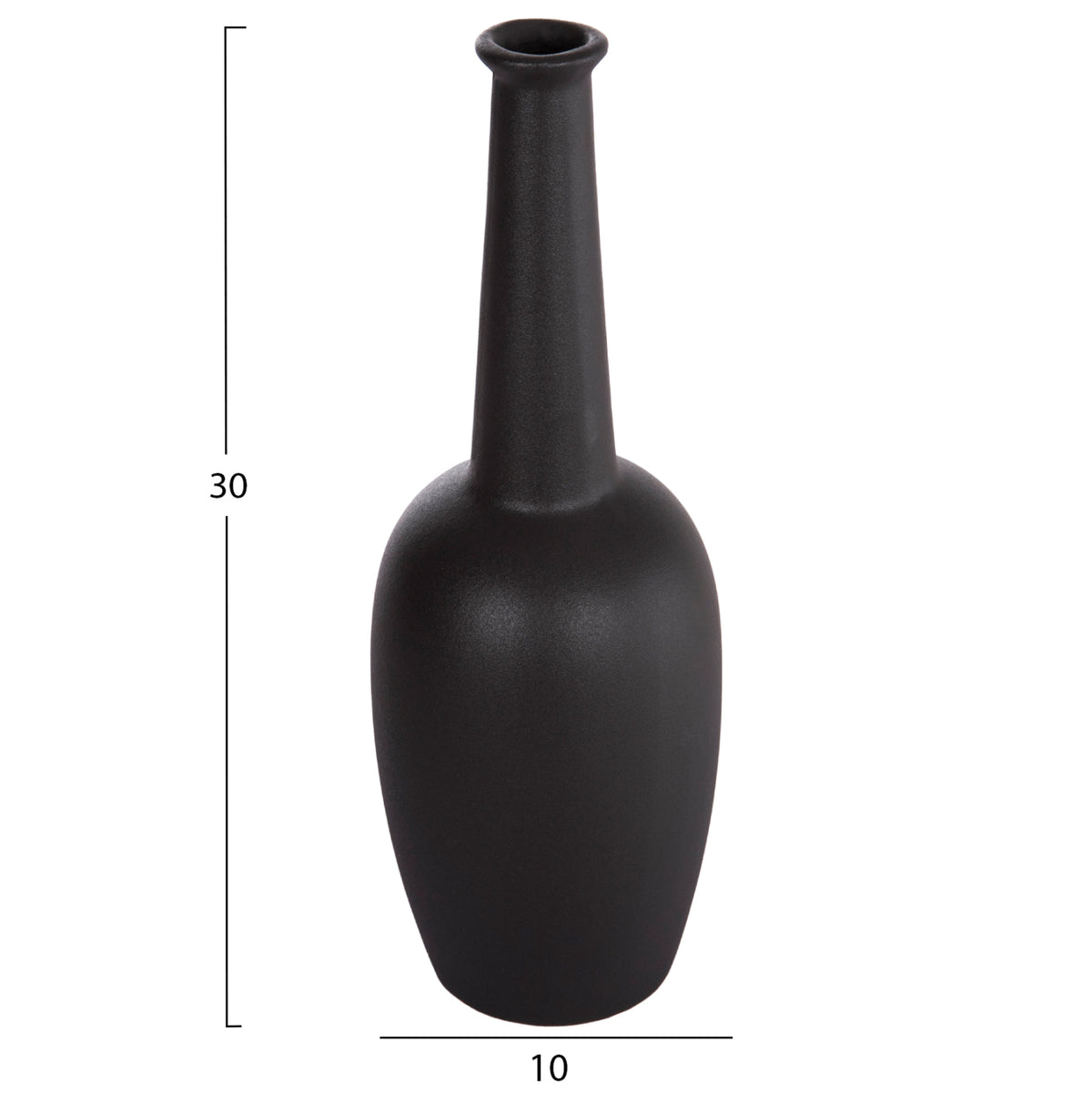 ΕΠΙΤΡΑΠΕΖΙΟ ΚΕΡΑΜΙΚΟ ΔΙΑΚΟΣΜΗΤΙΚΟ ELENDIL HM4592.02 ΜΑΥΡΟ ΜΑΤ Φ10x30Υεκ