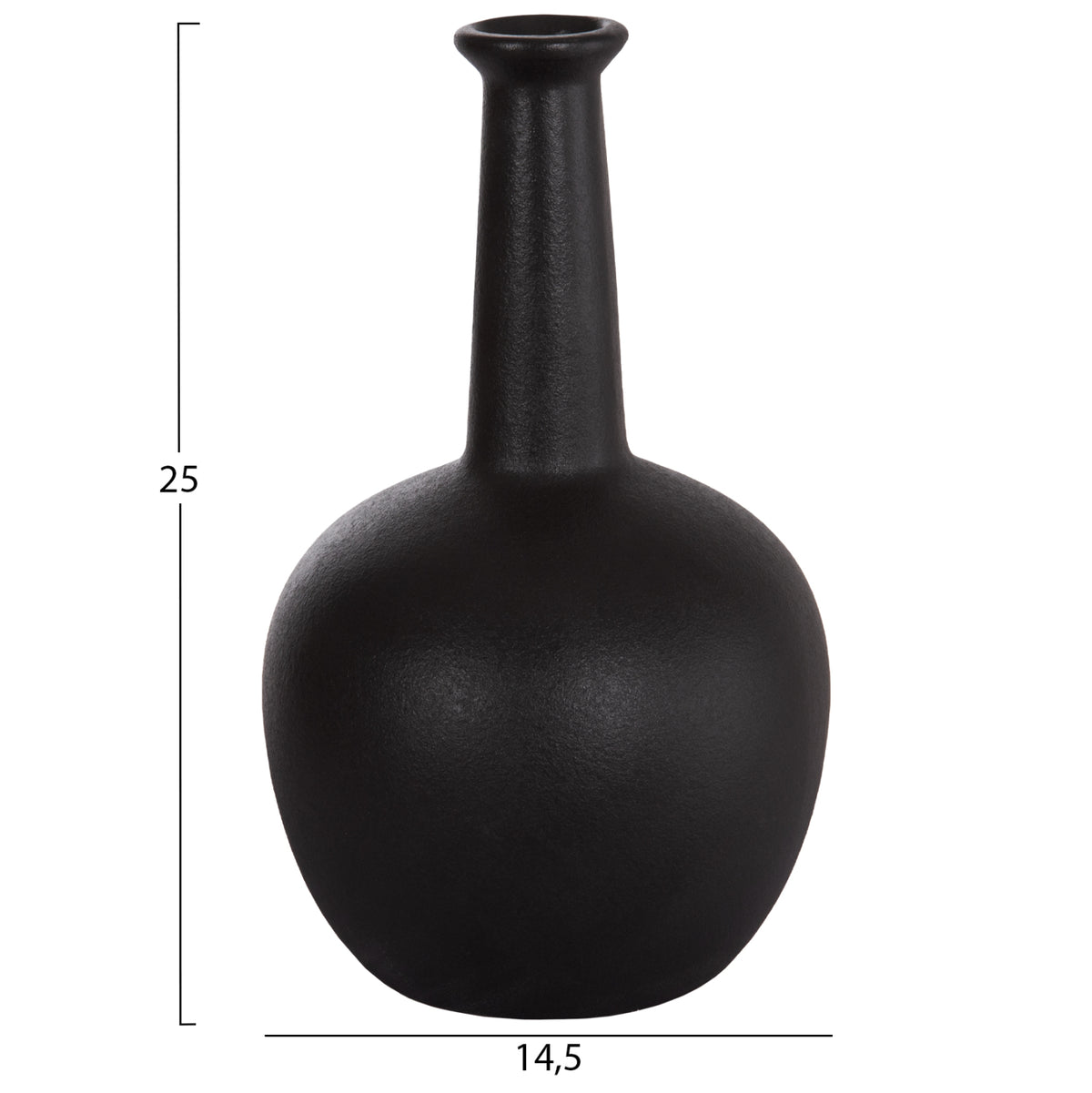 ΕΠΙΤΡΑΠΕΖΙΟ ΚΕΡΑΜΙΚΟ ΔΙΑΚΟΣΜΗΤΙΚΟ ELENDIL HM4593.02 ΜΑΥΡΟ ΜΑΤ 14,5x25Υεκ
